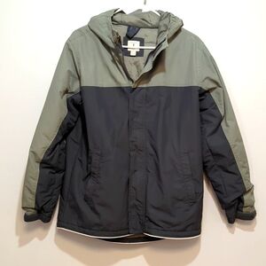 Lands' End kids jacket with hoodie. Size L